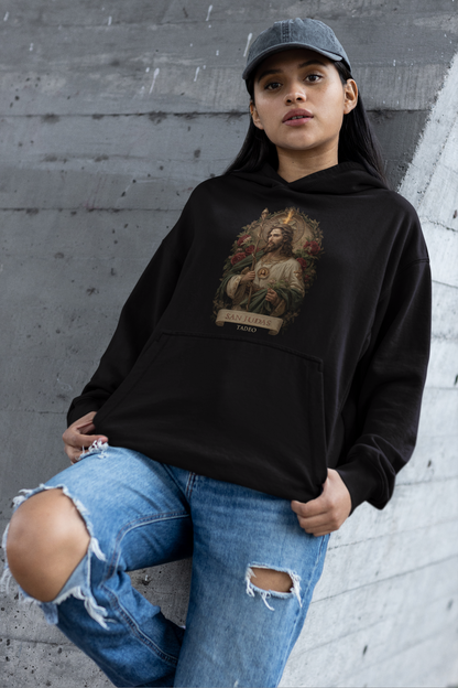 Hoodie San Judas Tadeo – LAT6 Edición Devoción Callejera