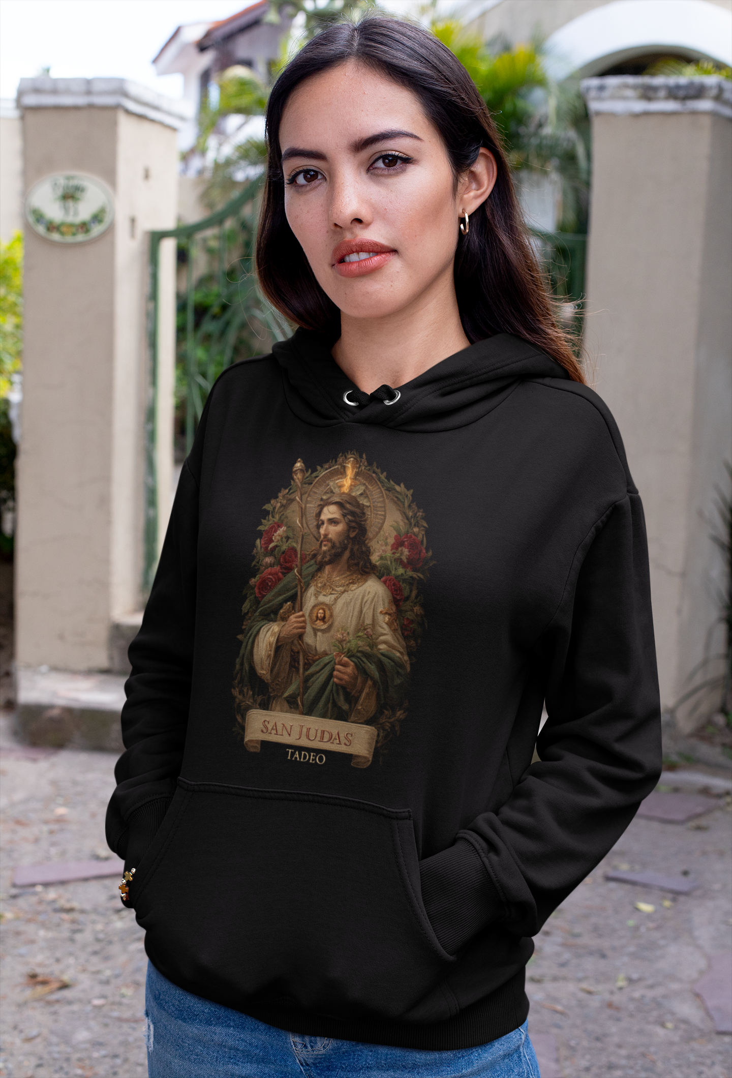 Hoodie San Judas Tadeo – LAT6 Edición Devoción Callejera