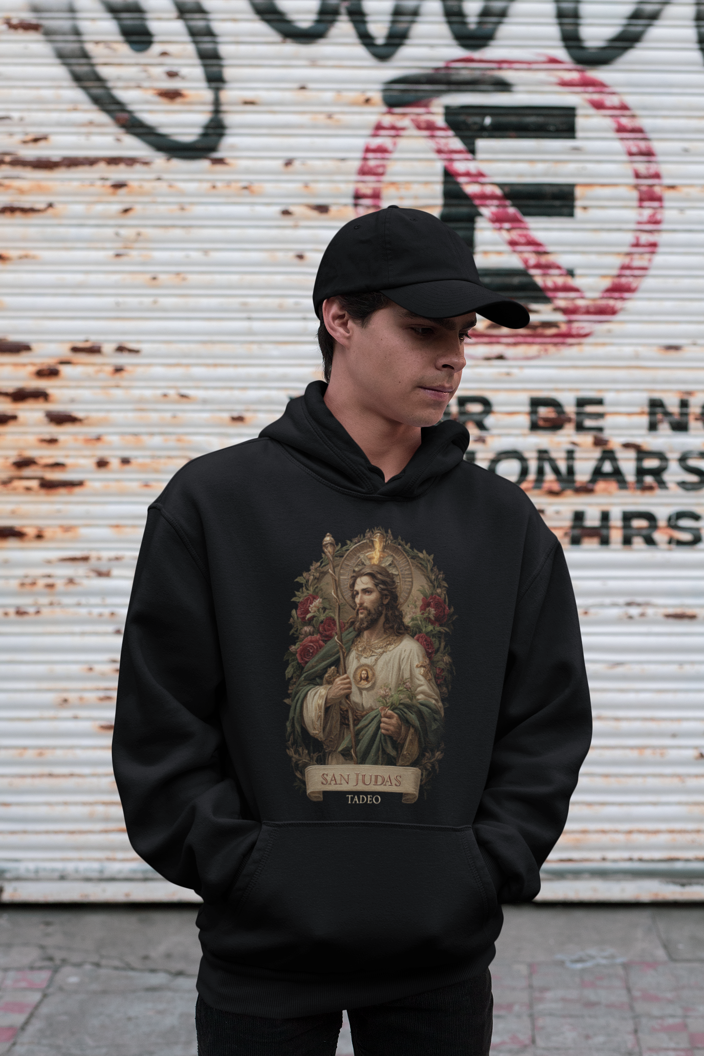 Hoodie San Judas Tadeo – LAT6 Edición Devoción Callejera