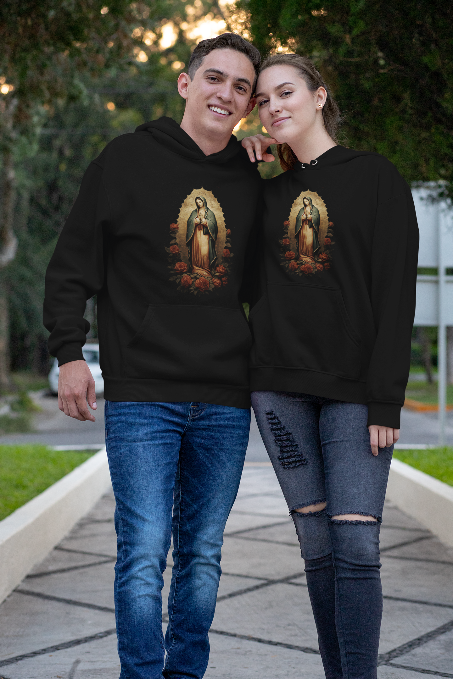 Hoodie Virgen de Guadalupe – LAT6 Edición Devoción Callejera